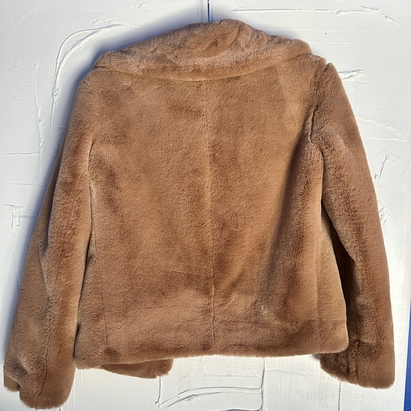 Theory Tan Faux Fur Bomber - Picture 2 of 3